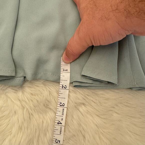 Show me your Mumu Amanda Halter Chiffon Maxi Dress Small Silver Sage Crisp Fairy - Picture 7 of 10